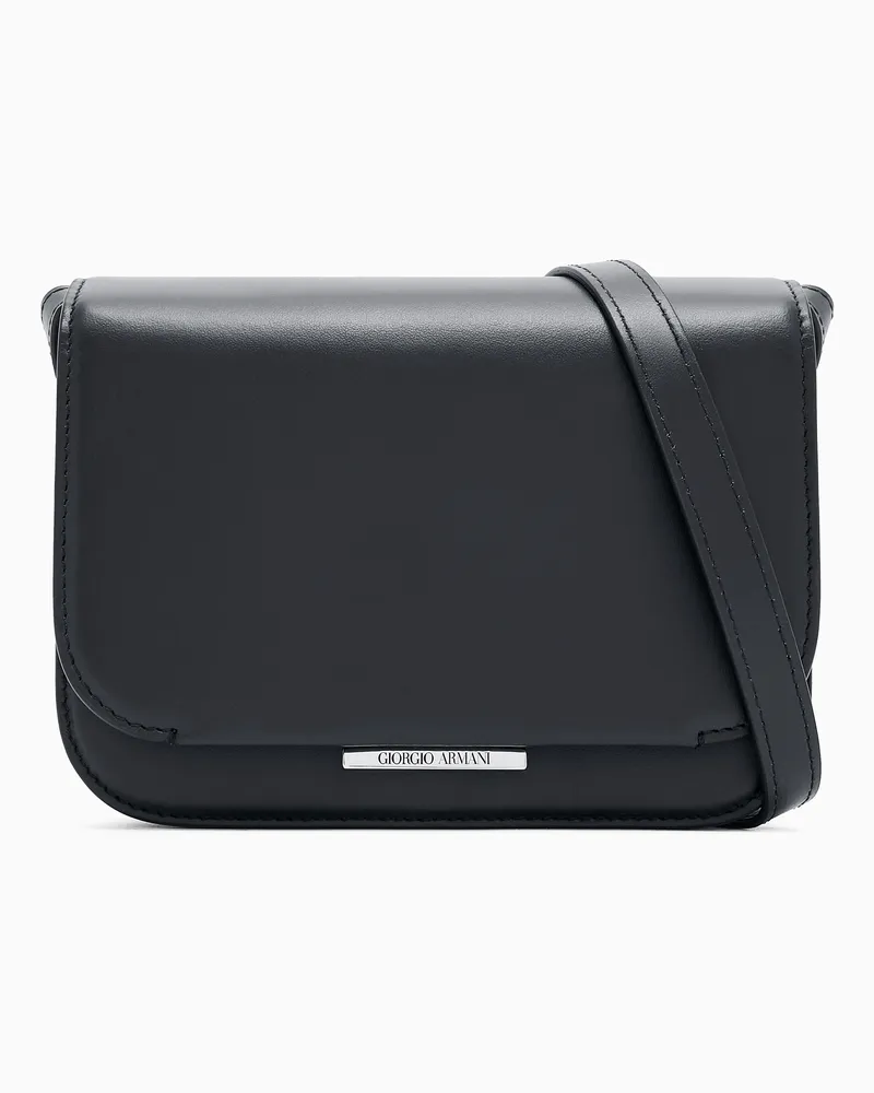 Giorgio Armani Mittelgroße Schultertasche aus Leder Schwarz