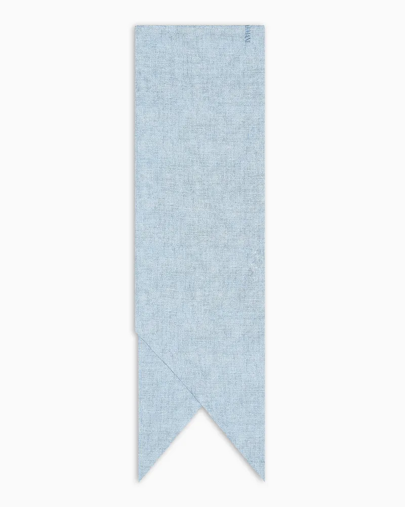 Giorgio Armani Seidenschal im Used-Look Hellblau