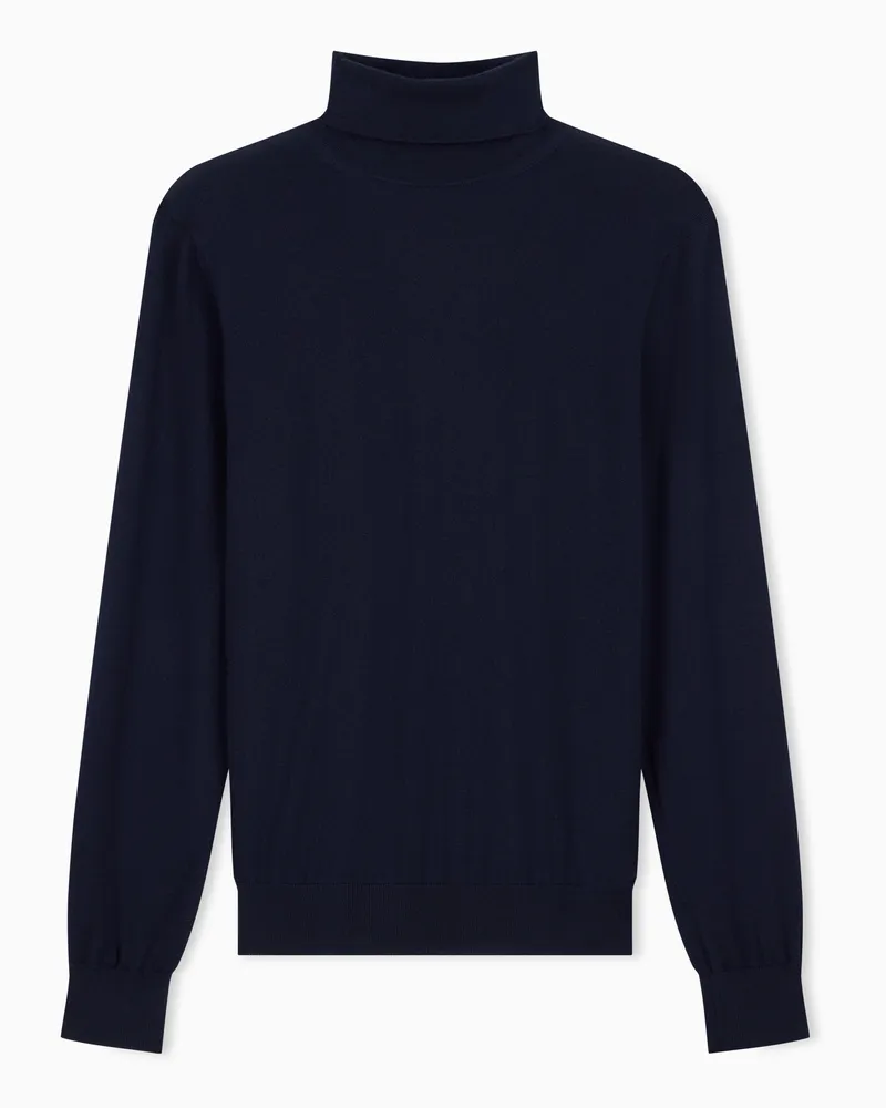 Giorgio Armani Rollkragenpullover Regularer Schnitt aus Kaschmir Marineblau