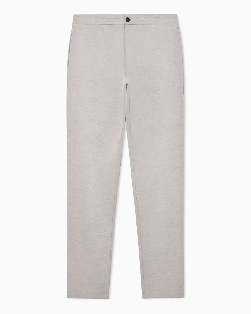 Giorgio Armani Hose aus doppellagigem Baumwolljersey Grau