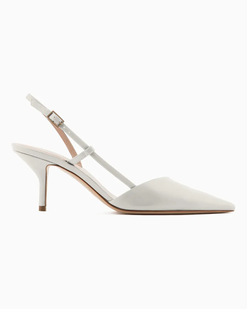 Giorgio Armani Slingbacks aus Leder Grau