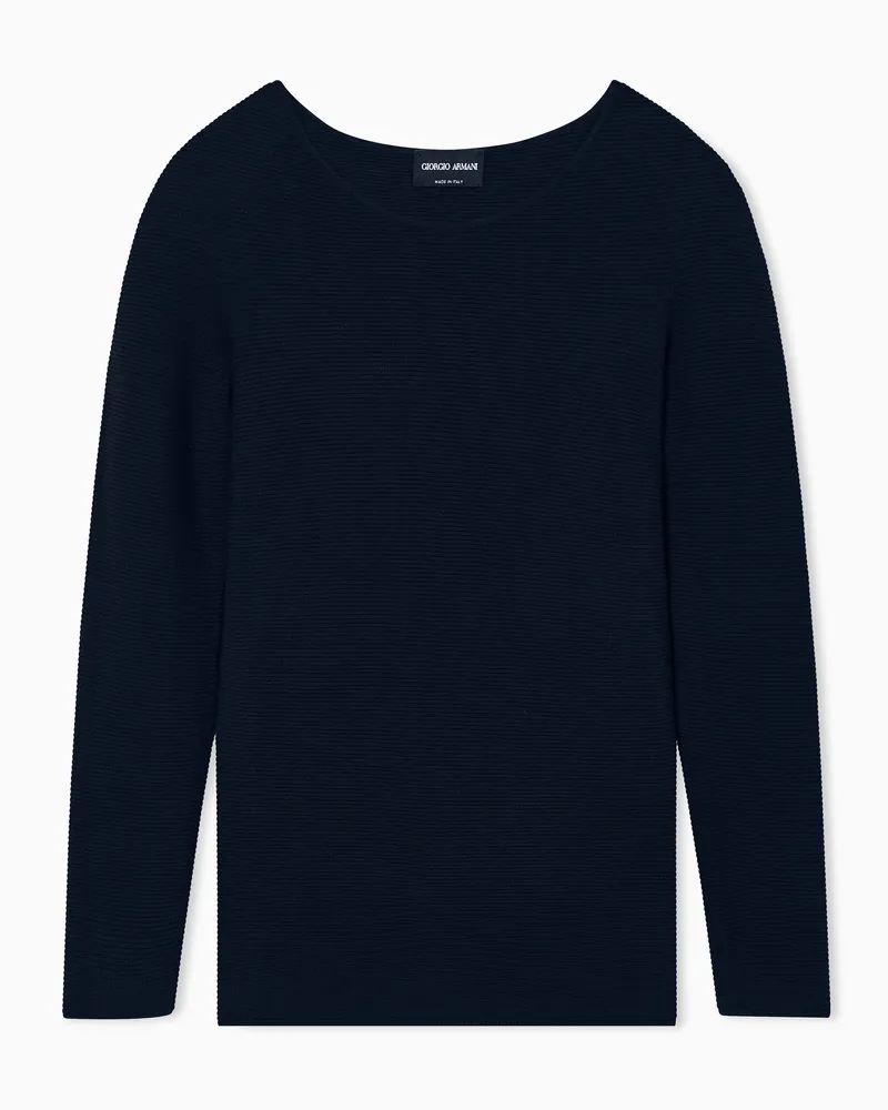 Giorgio Armani Pullover mit langen Ärmeln aus Viskose in Links-Verarbeitung Marineblau