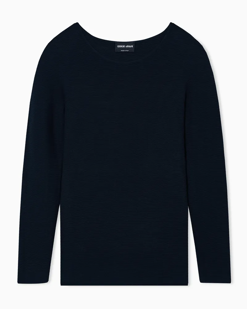 Giorgio Armani Pullover mit langen Ärmeln aus Viskose in Links-Verarbeitung Marineblau
