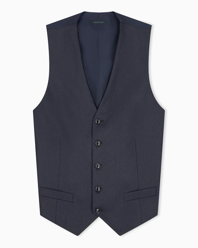 Giorgio Armani Regular Fit Nadelstreifenweste aus Schurwolle und Kaschmir Grau