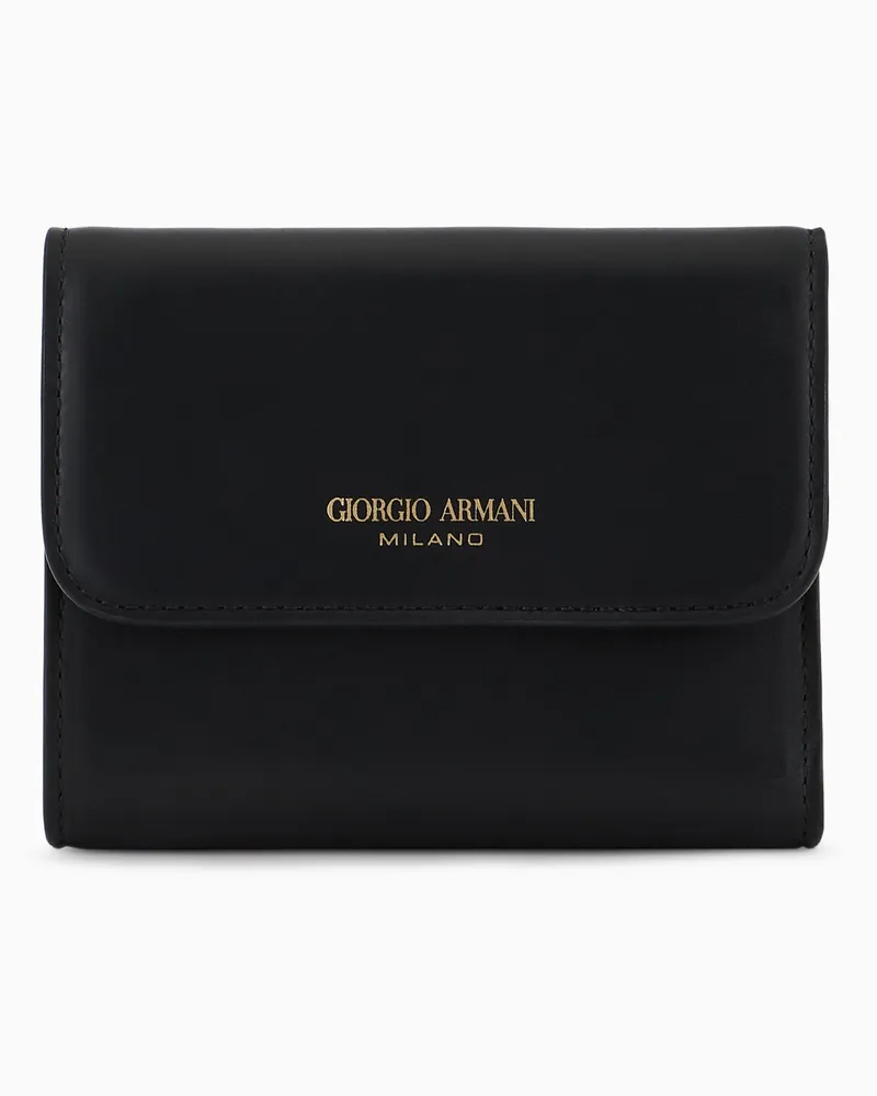 Giorgio Armani Trifold-Portemonnaie aus Leder Schwarz