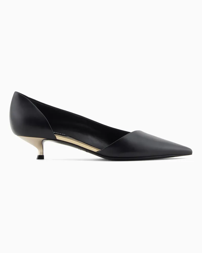 Giorgio Armani D‘Orsay-Pumps aus Kalbsleder Schwarz