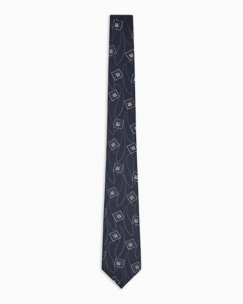 Giorgio Armani Krawatte aus Seiden-Jacquard Blau