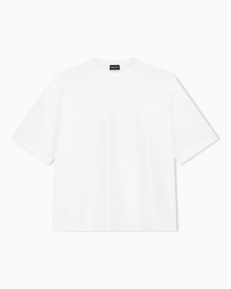Giorgio Armani GA Maxi-Logo-T-Shirt aus Jersey Beige