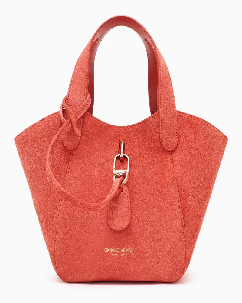 Giorgio Armani Kleine Handtasche aus Veloursleder Orange