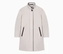 Kaschmirmantel mit Lederdetails