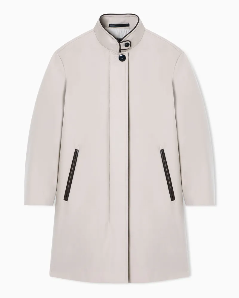 Giorgio Armani Kaschmirmantel mit Lederdetails Beige