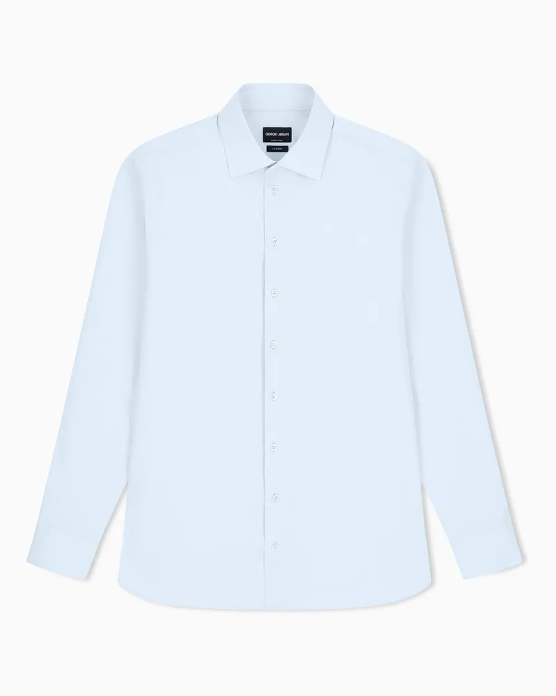Giorgio Armani Hemd in Regular Fit aus Baumwoll-Twill Hellblau