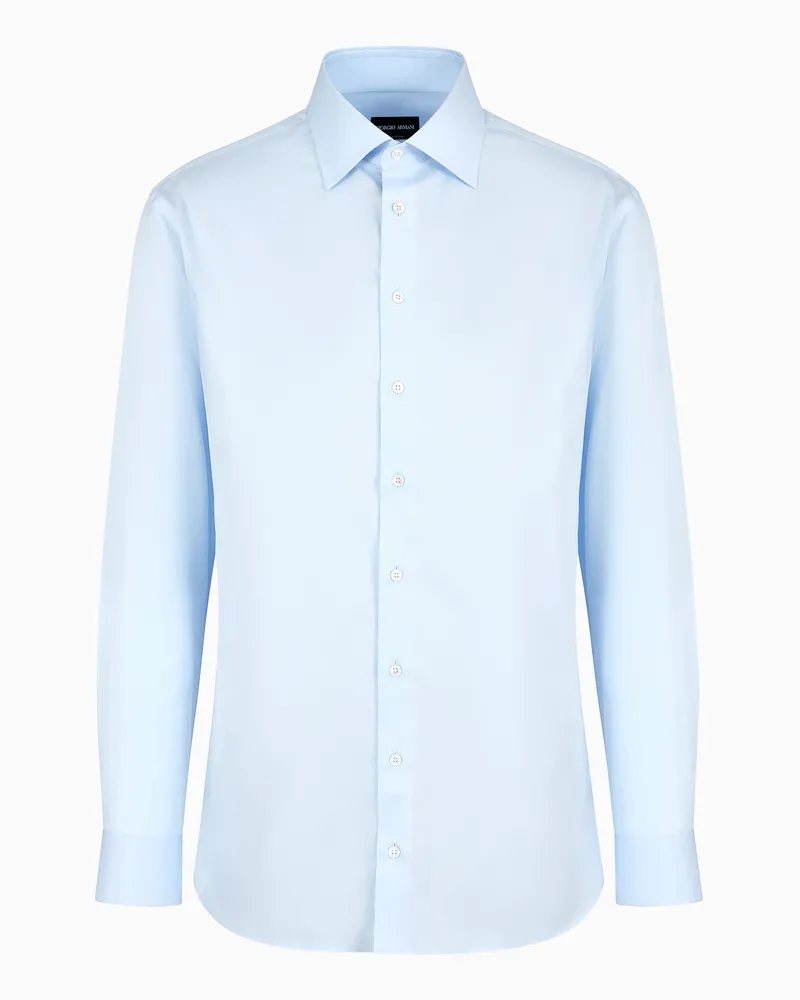 Giorgio Armani Hemd in Regular Fit aus Baumwoll-Twill Hellblau