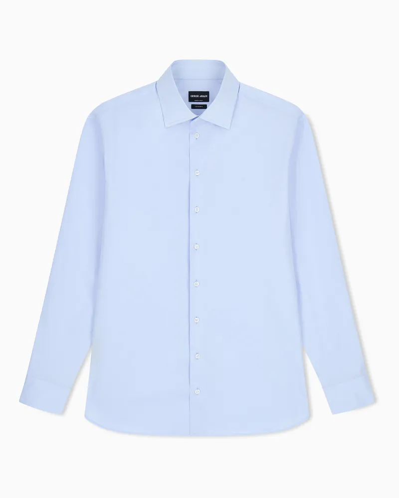 Giorgio Armani Hemd in Regular Fit aus Baumwoll-Twill Hellblau