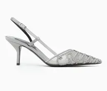 Spitze Slingbacks aus Mesh mit Strass und Stilettoabsatz