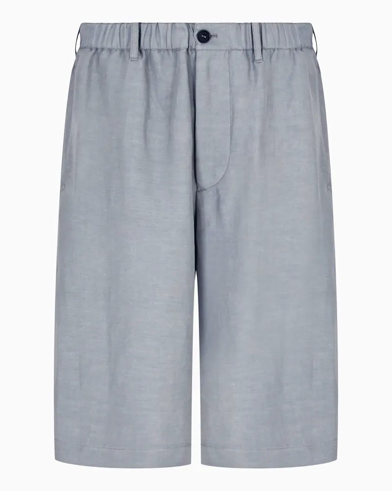 Giorgio Armani Bermudashorts aus Leinen und Seide Grau