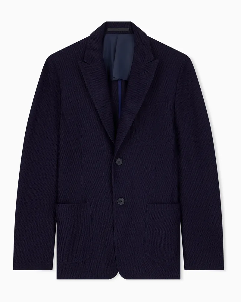 Giorgio Armani Einreihiges Sakko aus geprägtem Funktionsgewebe Violett