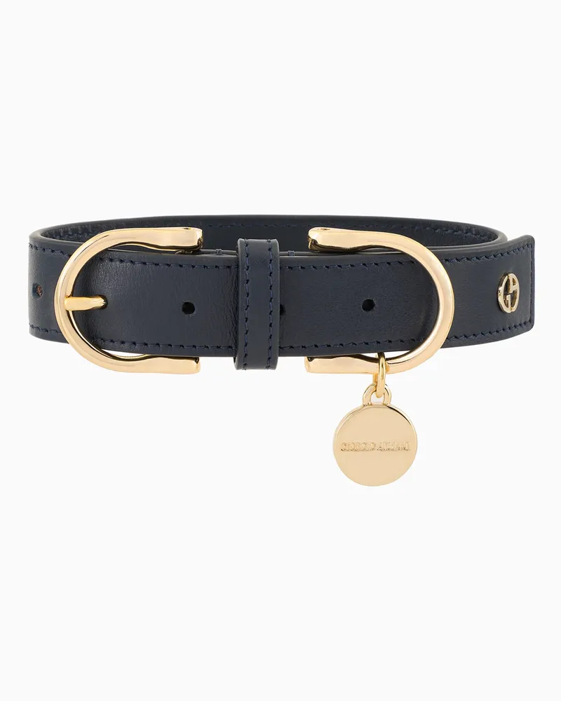 Giorgio Armani Poldo x  Halsband aus Leder Marineblau