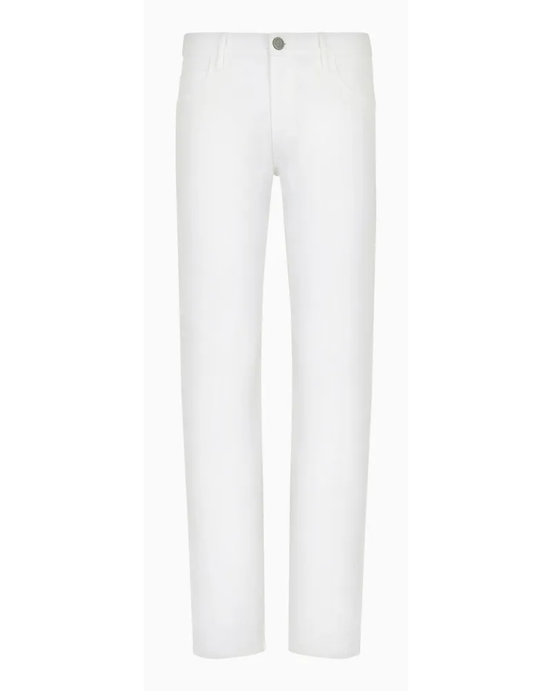 Giorgio Armani Five-pocket-hose In Regular Fit Aus Baumwollstretch Weiss