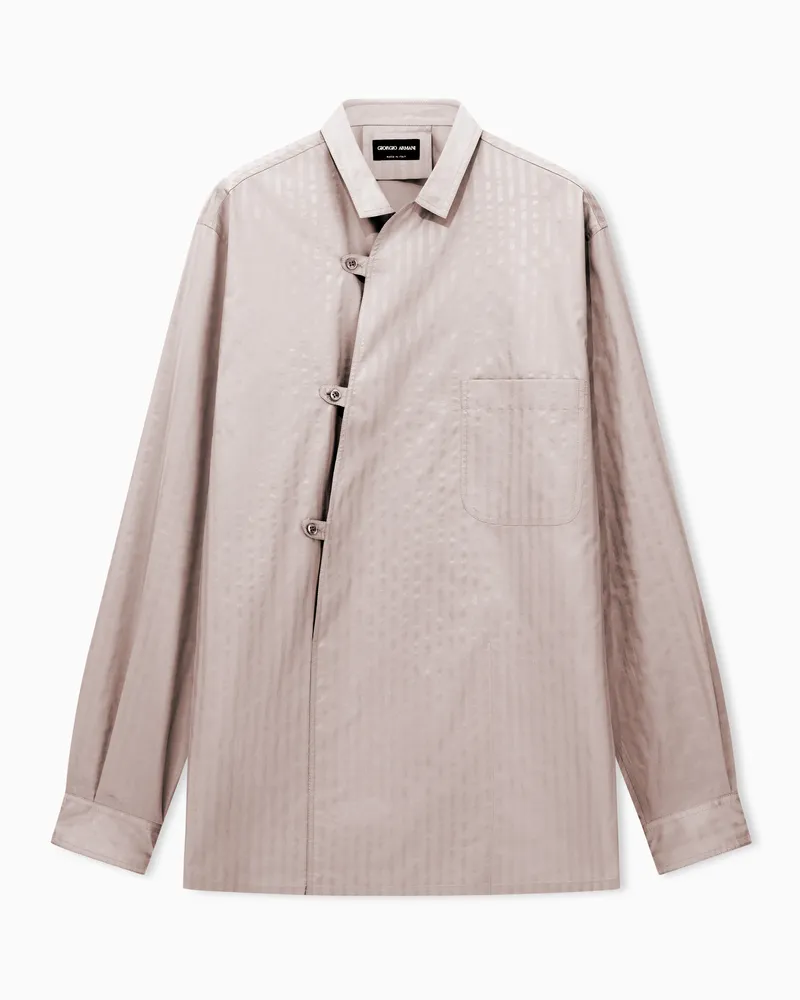 Giorgio Armani Hemd aus Baumwolle und Seide Beige