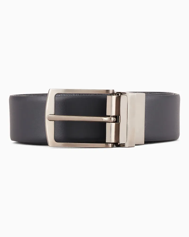 Giorgio Armani Geschenkbox mit wendbarem Ledergürtel und Doppelschnalle Marineblau