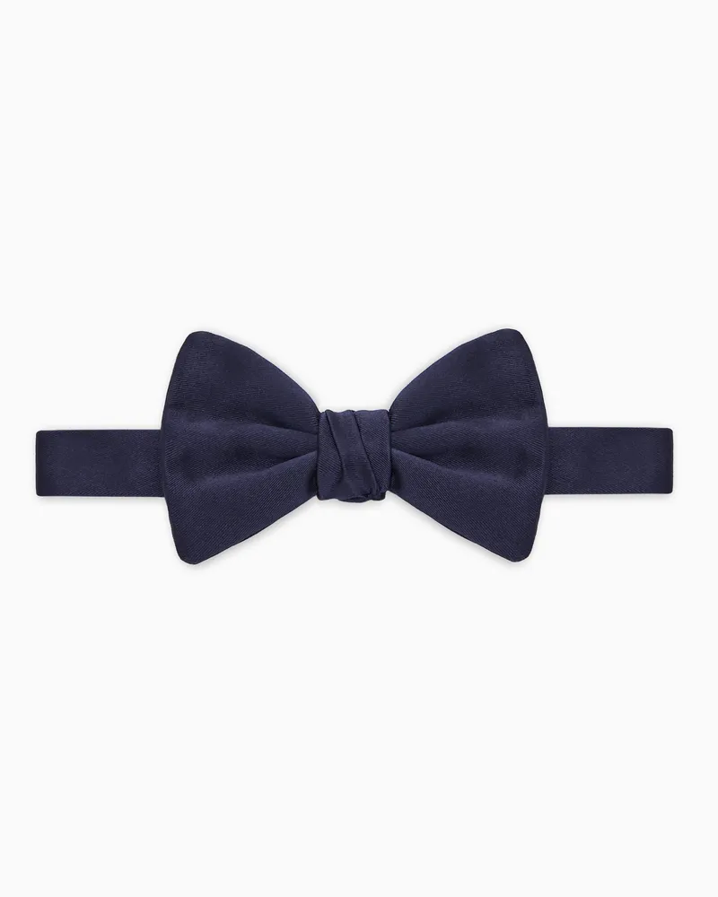 Giorgio Armani Gebundene Fliege aus reiner Seide Blau