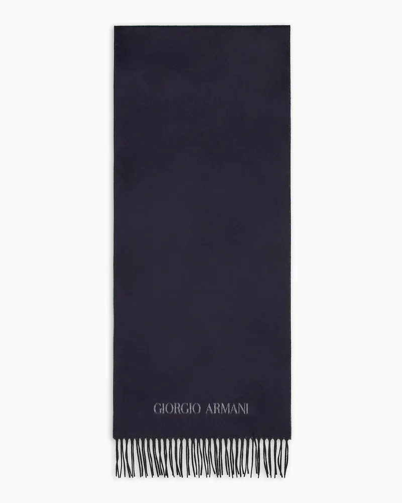 Giorgio Armani Schal aus Seide und Kaschmir Blau