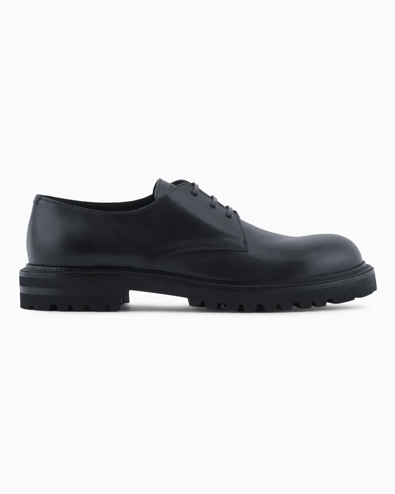 Giorgio Armani Derby aus Nappa-Kalbsleder Schwarz