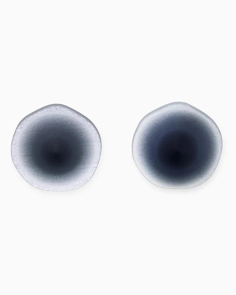 Giorgio Armani Clip-Ohrringe mit einer organischen Form und mattem Finish Grau