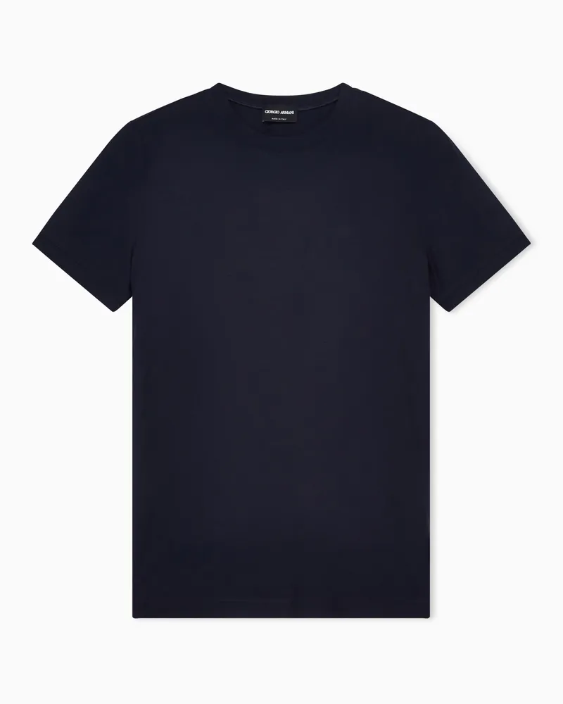Giorgio Armani T-Shirt aus Stretch-Viskose-Jersey Marineblau