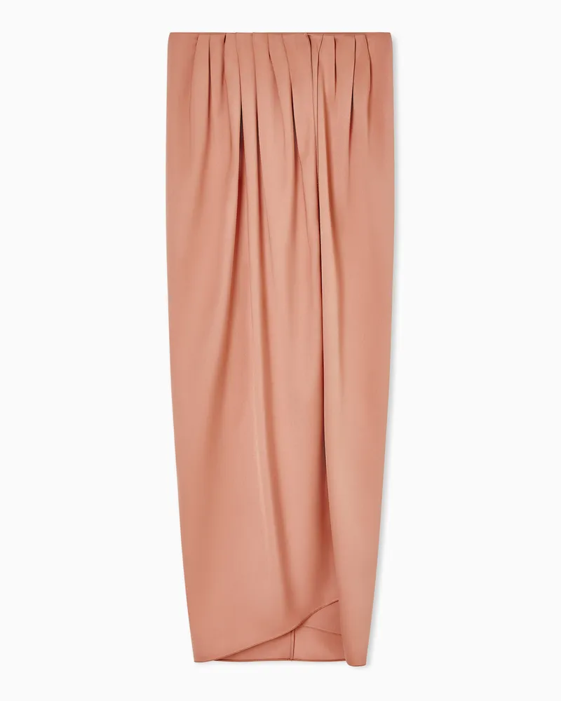Giorgio Armani Langer Wickelrock aus Seide Orange