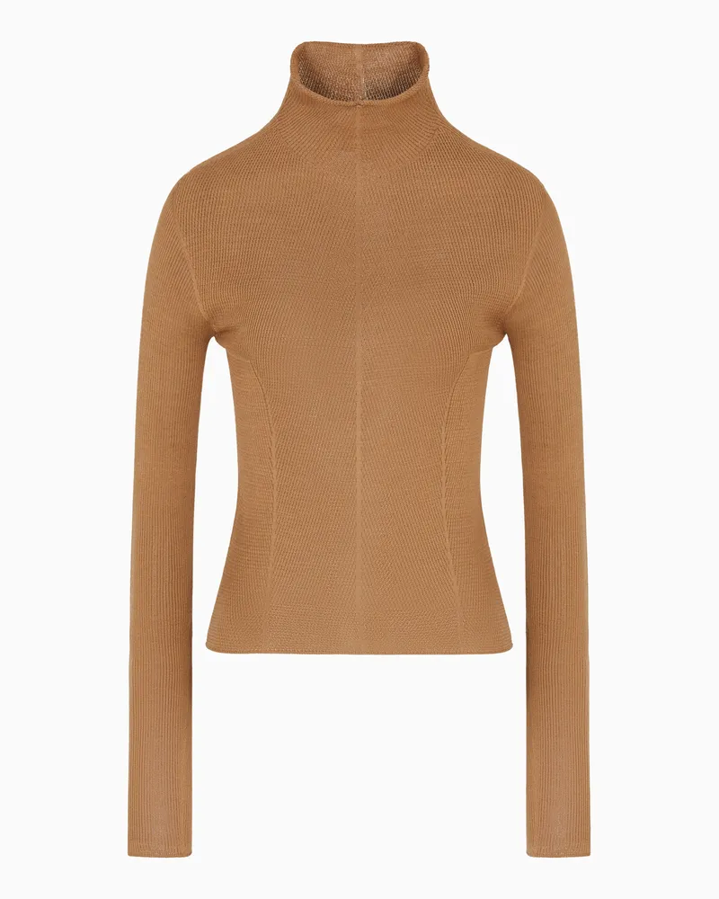 Giorgio Armani Rollkragenpullover aus Seide Kamel