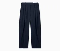 Weite Bundfaltenhose aus Schurwolle und Kaschmir
