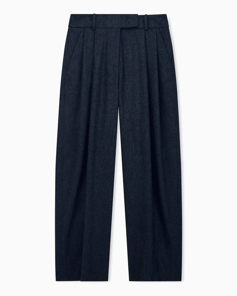 Giorgio Armani Weite Bundfaltenhose New Normal aus Schurwolle und Kaschmir Grau