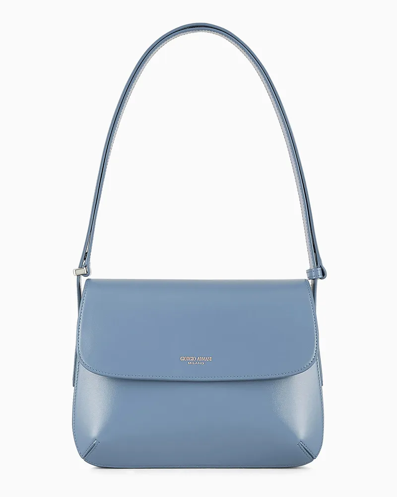 Giorgio Armani Mittelgroße la Prima aus strukturiertem Leder Hellblau