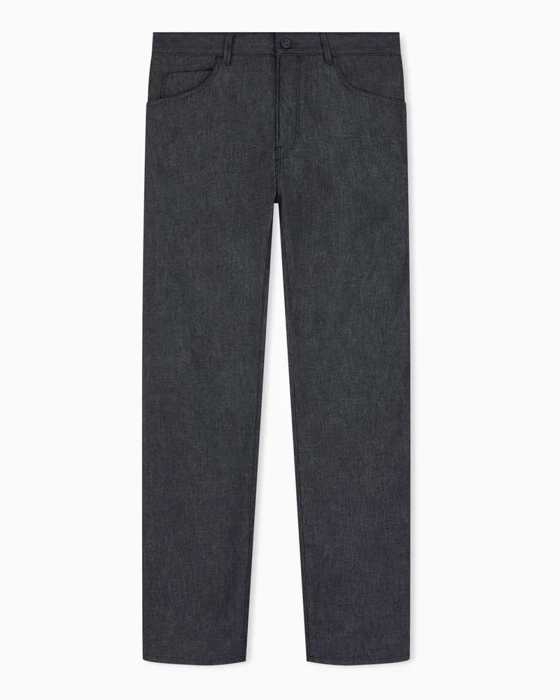 Giorgio Armani Regular Fit 5-Pocket-Jeans aus Stretch-Denim mit Kaschmir Blau