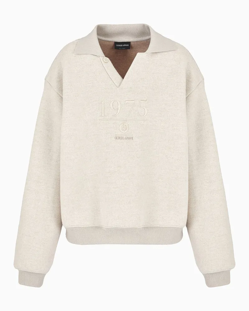 Giorgio Armani Sweatshirt Aus Doppellagigem Kaschmir- und Woll-jersey Beige