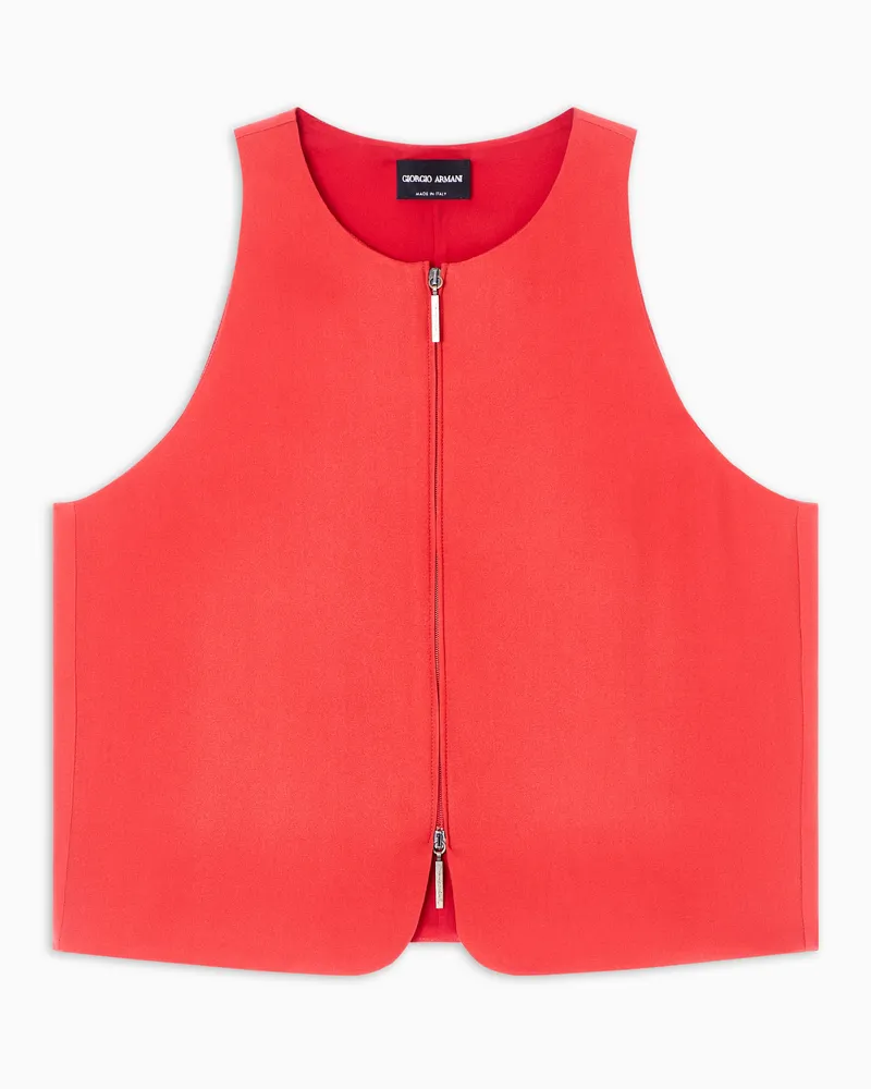 Giorgio Armani Weste aus gewaschenem Seidencrêpe Rot