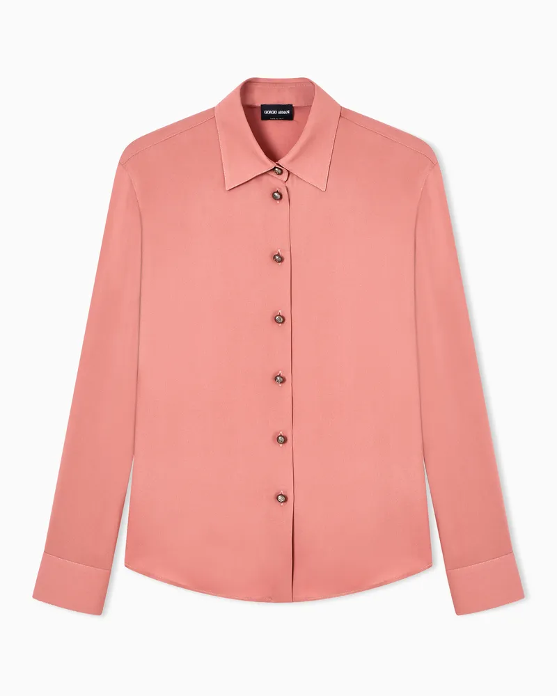 Giorgio Armani Hemd aus dreilagigem Seidengeorgette Orange