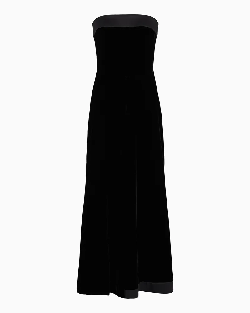 Giorgio Armani Bustier-Jumpsuit aus Samt Schwarz