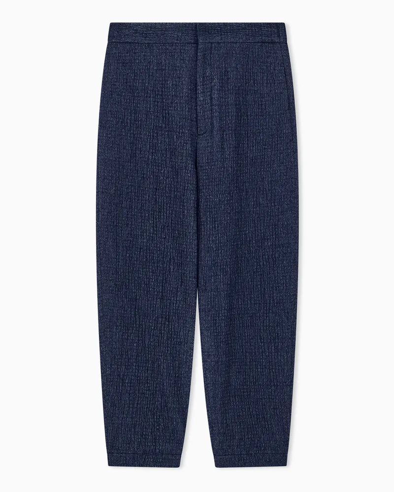 Giorgio Armani Hose soft strukturiert gerader Schnitt in Denim-Optik Blau