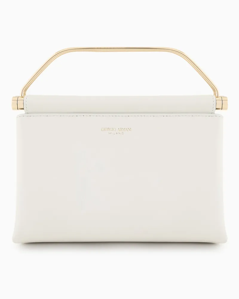 Giorgio Armani Kleine Handtasche aus Leder Weiß