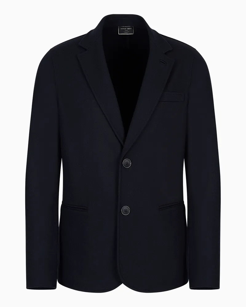 Giorgio Armani Einreihiges Sakko Icon aus Jersey in reinem Kaschmirgewebe Marineblau