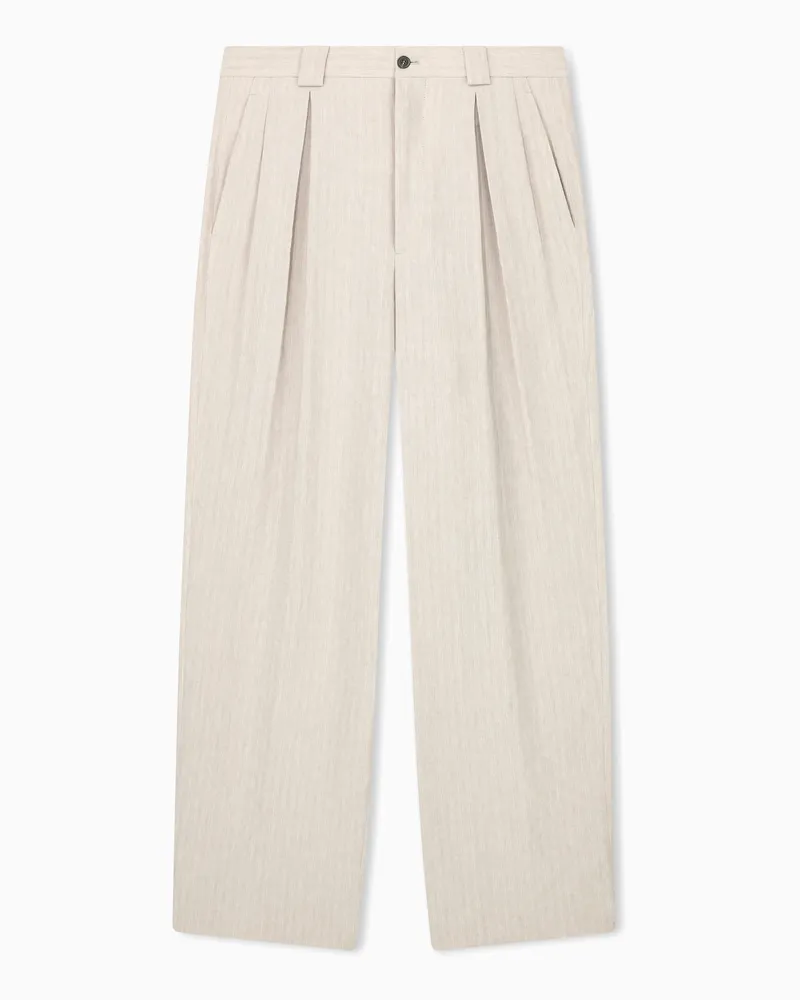 Giorgio Armani Armani/Archivio SS1990 Hose mit einer Bundfalte Beige