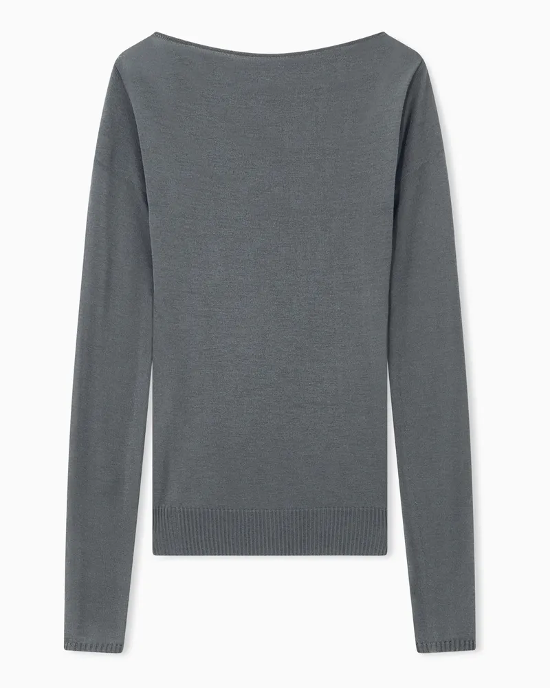 Giorgio Armani Pullover nahtlos aus Kaschmir mit Rundhalsausschnitt Grün