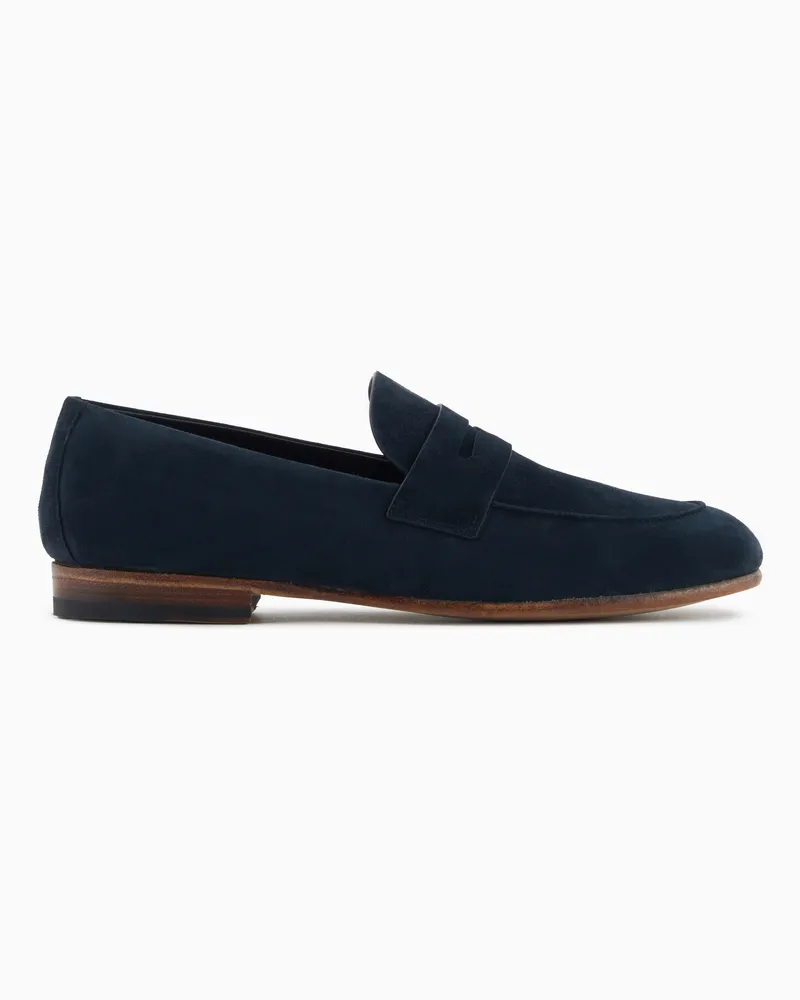Giorgio Armani Mokassins aus Veloursleder Blau