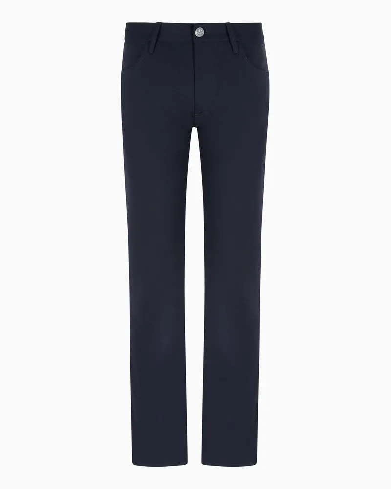 Giorgio Armani Five-Pocket-Hose in Regular Fit aus Schurwolle Blau