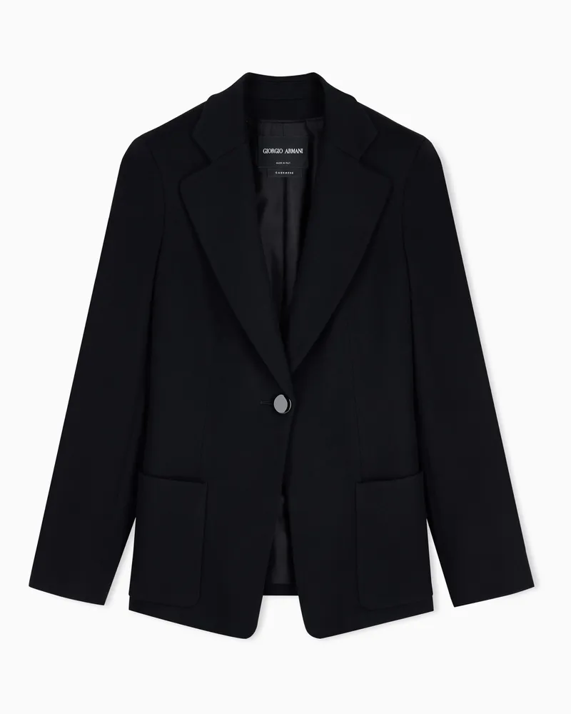Giorgio Armani Einreihiges Sakko aus Schurwolle und Kaschmir Schwarz
