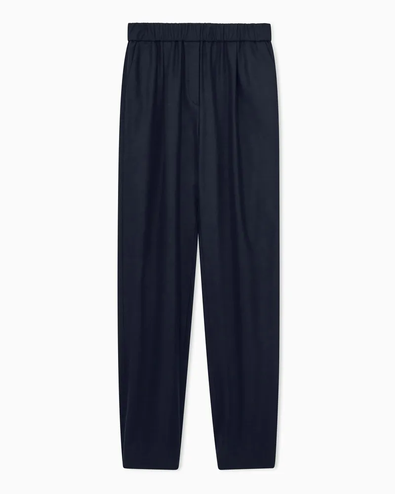 Giorgio Armani Hose New Normal aus Schurwolle und Kaschmir mit Gummizug Schwarz