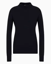 Giorgio Armani Pullover mit Stehkragen Aus Reinem Kaschmir Marineblau